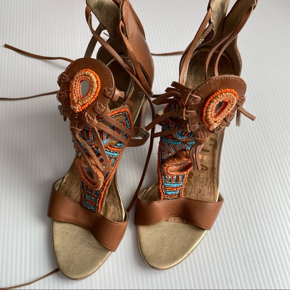 Sam Edelman | Yvette | Tribal Beaded Block Heels - Picture 7 of 10